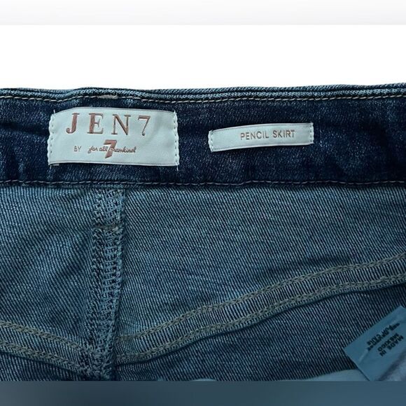 Jen7 For All Mankind Stretch Jean Pencil Skirt 6 - Picture 3 of 7